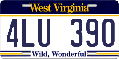 WV license plate 4LU390