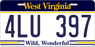 WV license plate 4LU397