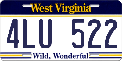 WV license plate 4LU522