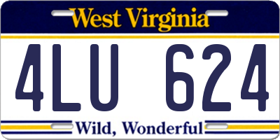 WV license plate 4LU624