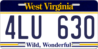 WV license plate 4LU630