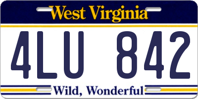 WV license plate 4LU842