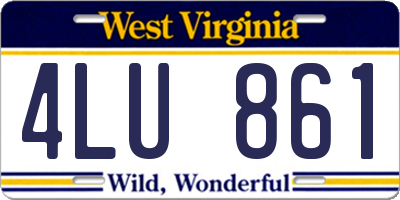 WV license plate 4LU861