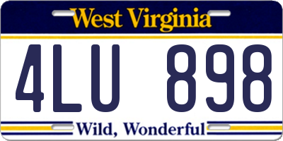WV license plate 4LU898
