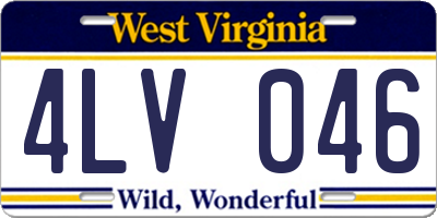 WV license plate 4LV046