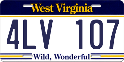 WV license plate 4LV107