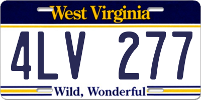 WV license plate 4LV277