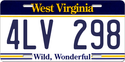 WV license plate 4LV298