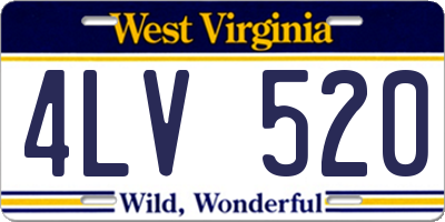WV license plate 4LV520