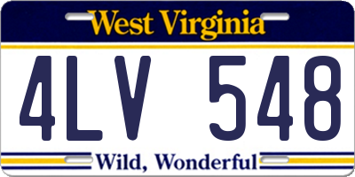WV license plate 4LV548