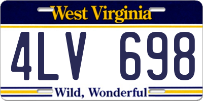 WV license plate 4LV698