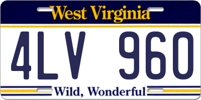 WV license plate 4LV960