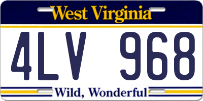 WV license plate 4LV968