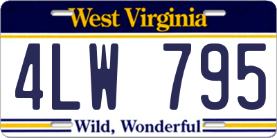 WV license plate 4LW795
