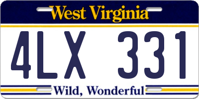 WV license plate 4LX331