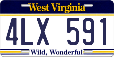 WV license plate 4LX591