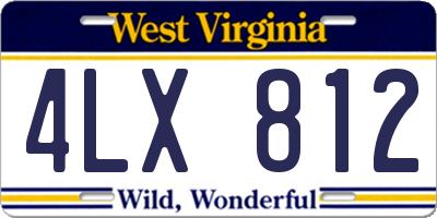 WV license plate 4LX812