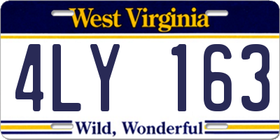 WV license plate 4LY163