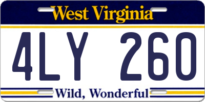 WV license plate 4LY260