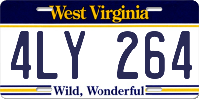 WV license plate 4LY264