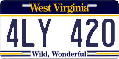 WV license plate 4LY420