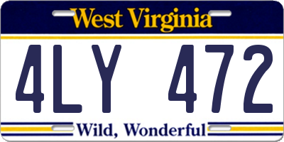 WV license plate 4LY472