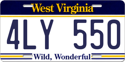 WV license plate 4LY550
