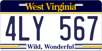 WV license plate 4LY567