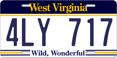 WV license plate 4LY717