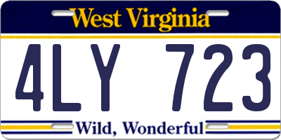 WV license plate 4LY723