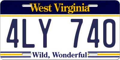 WV license plate 4LY740