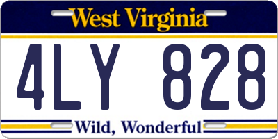 WV license plate 4LY828