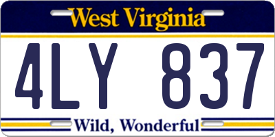 WV license plate 4LY837