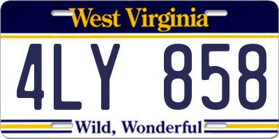 WV license plate 4LY858