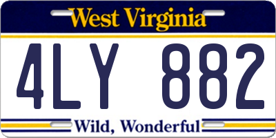 WV license plate 4LY882