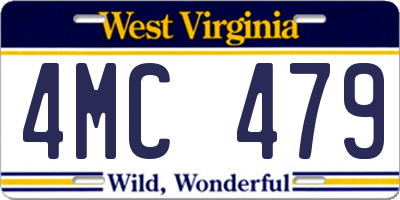 WV license plate 4MC479