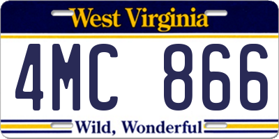 WV license plate 4MC866
