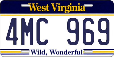 WV license plate 4MC969