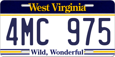 WV license plate 4MC975