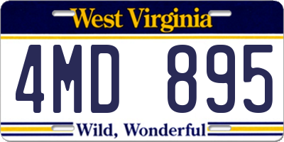 WV license plate 4MD895