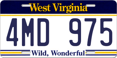 WV license plate 4MD975