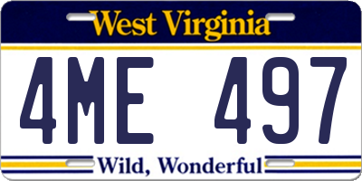 WV license plate 4ME497