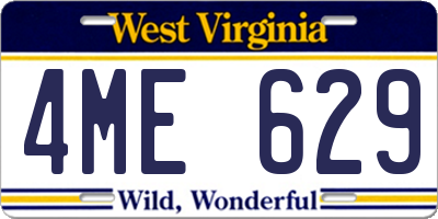 WV license plate 4ME629