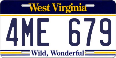 WV license plate 4ME679