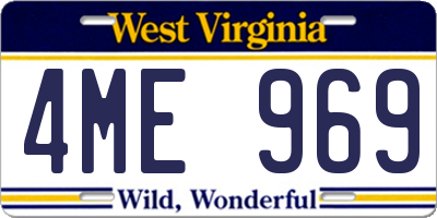 WV license plate 4ME969