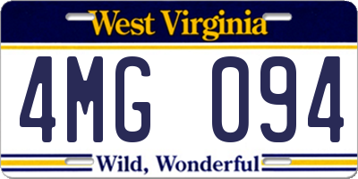 WV license plate 4MG094