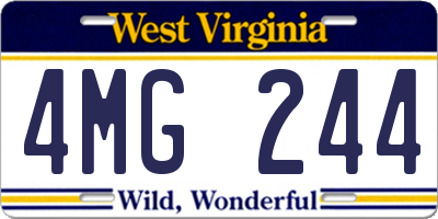 WV license plate 4MG244