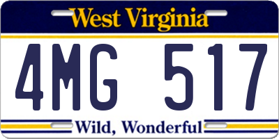 WV license plate 4MG517