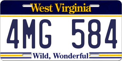 WV license plate 4MG584