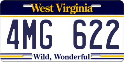 WV license plate 4MG622
